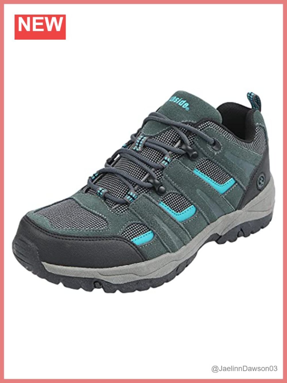 Women's Low Hiking Shoe Suede Nylon Lace-Up Trail Outdoor